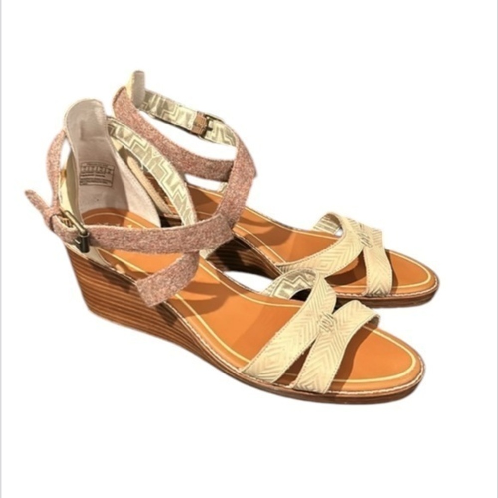 Pendleton Womens Baylands Wedge Sandals, Beige size 11 shoes
